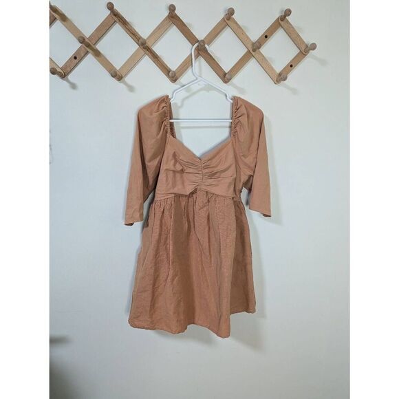 NWT Forever That Girl Anthropologie Linen Blend Babydoll Mini Dress - Size M - Picture 1 of 9